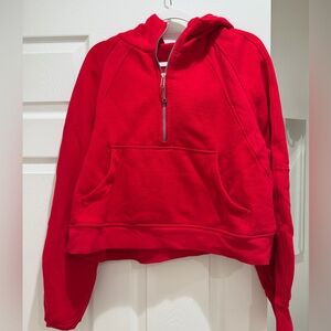 Women’s lululemon Red scuba half zip hoodie, size XL/XXL